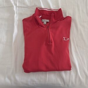 Peter Millar Red Pima Cotton Quarter-Zip Pullover - Size M